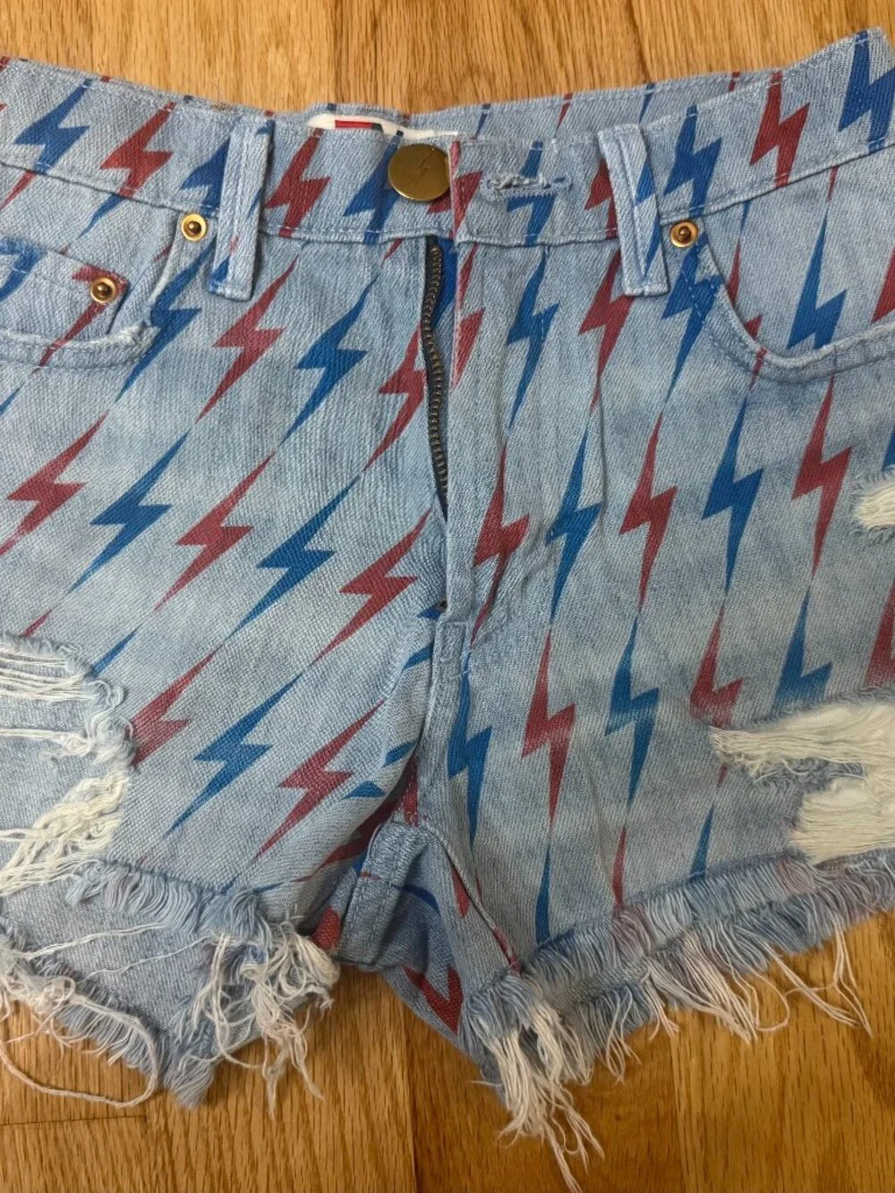 Aviator Nation Bolt Boyfriend Cutoff Jean Shorts - Super Light